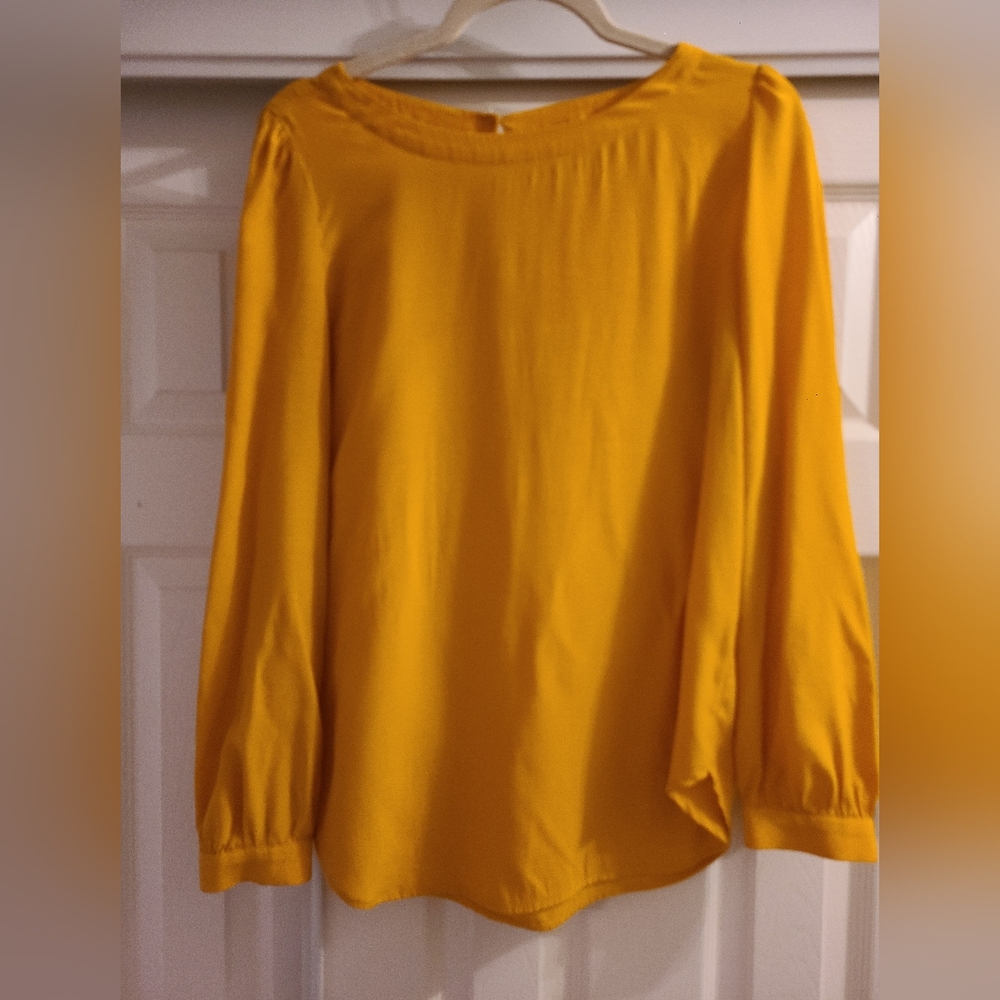 Ann Taylor LOFT Mustard Yellow Blouse